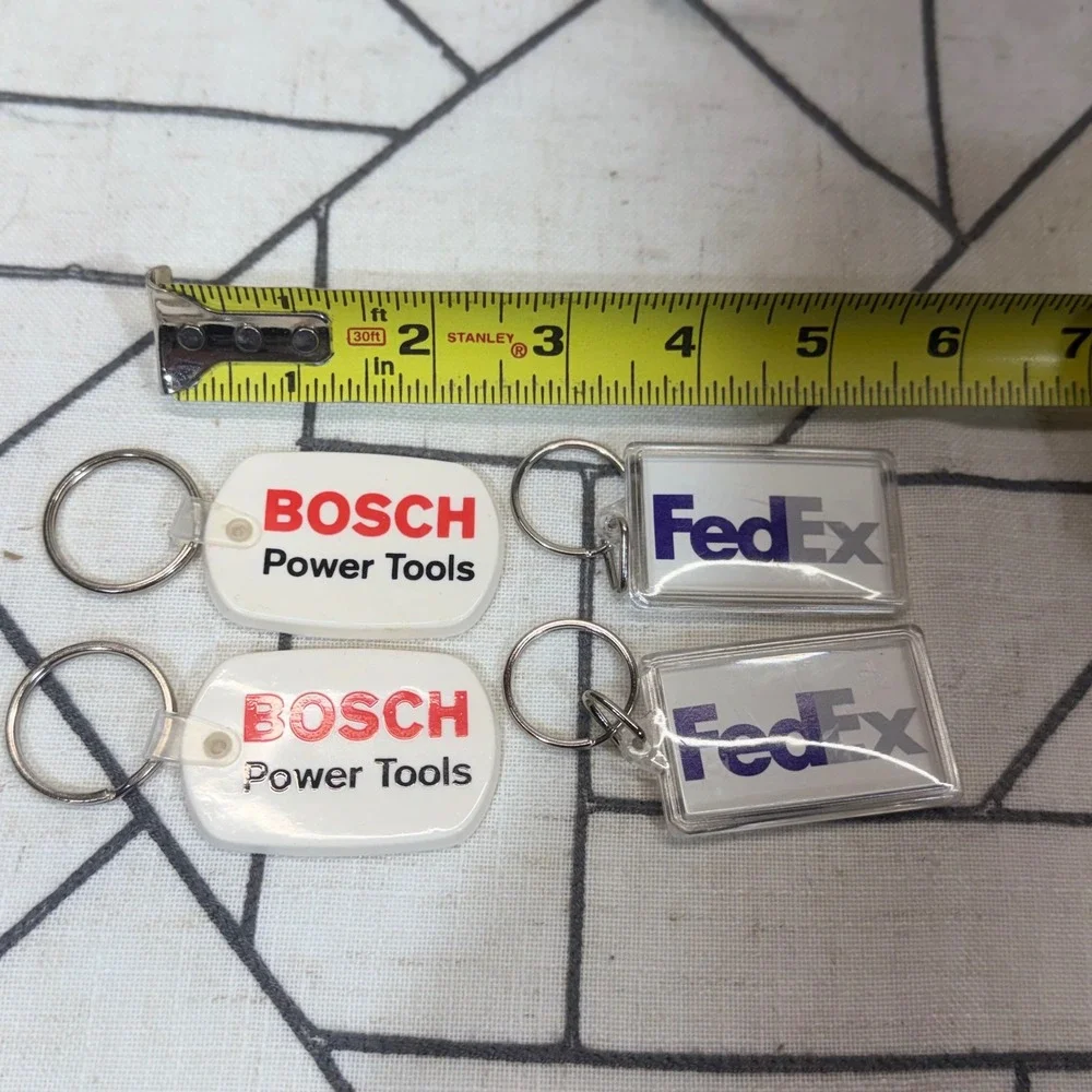Bosch FedEx Keychain‎ Lot OS White Multi Vintage Advertising Promo 4pc